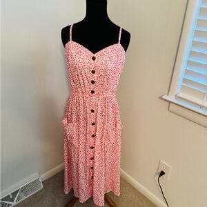Floral Pink Button-Down Dress